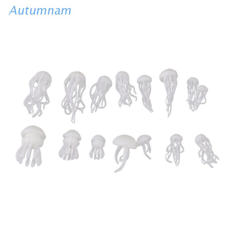 Set 16 Mô Hình Sứa Biển 3D Mini Dùng Trang Trí Thủ Công Bằng Nhựa Epoxy UV