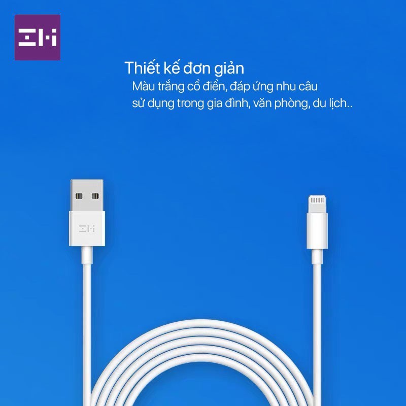 Cáp Lightning ZMI AL813 Dài 1m / AL831 Dài 2m dùng cho iPhone, iPad chuẩn MFi - Minh Tín Shop