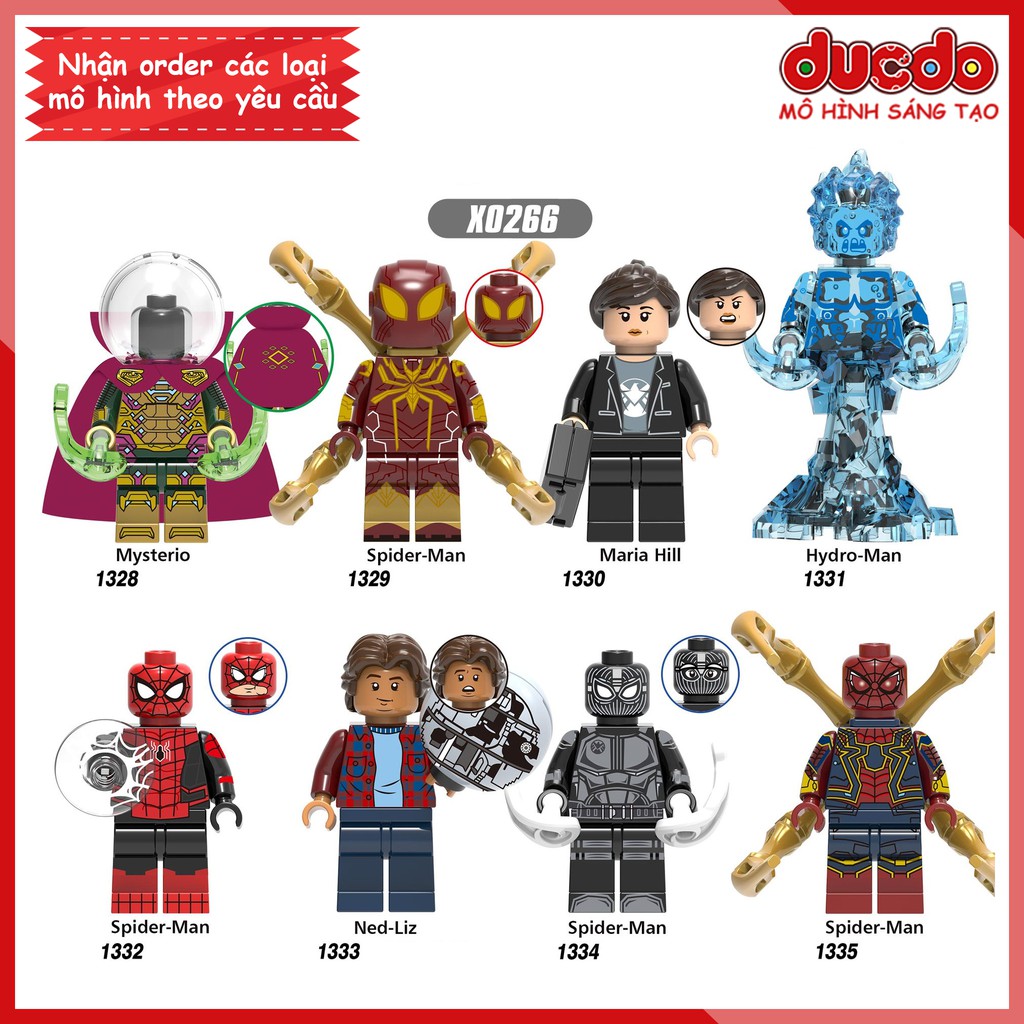 Minifigures các nhân vật Spider Man người nhện xa nhà - Đồ chơi Lắp ghép Xếp hình Mini Iron Man Mô hình XINH X0266