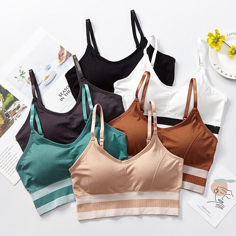 Áo Tập Gym Áo Bra Tập Yoga Croptop Viền Sọc