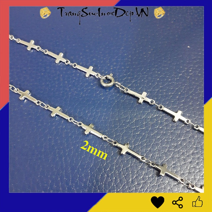 Dây chuyền inox chuỗi thánh giá sáng bóng khóa tròn siêu đẹp, không đen, không gỉ hợp thời trang