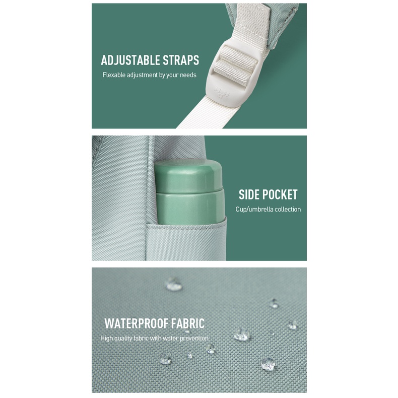 MAH YOUNG Ba lô vải tái chế trẻ trung Phong cách Hàn Quốc