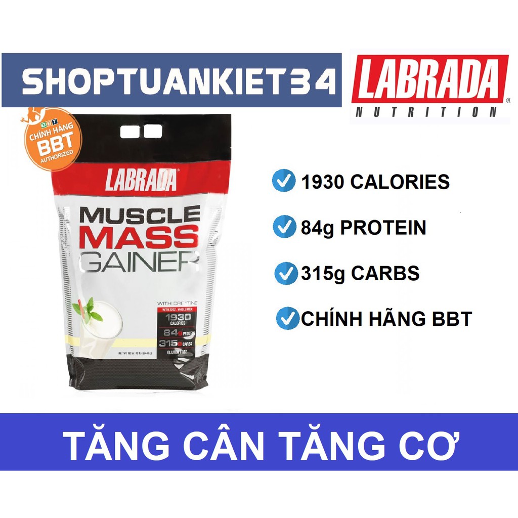 Tăng Cân Nhanh 1Kg Muscle Mass Gainer Chính Hãng BBT