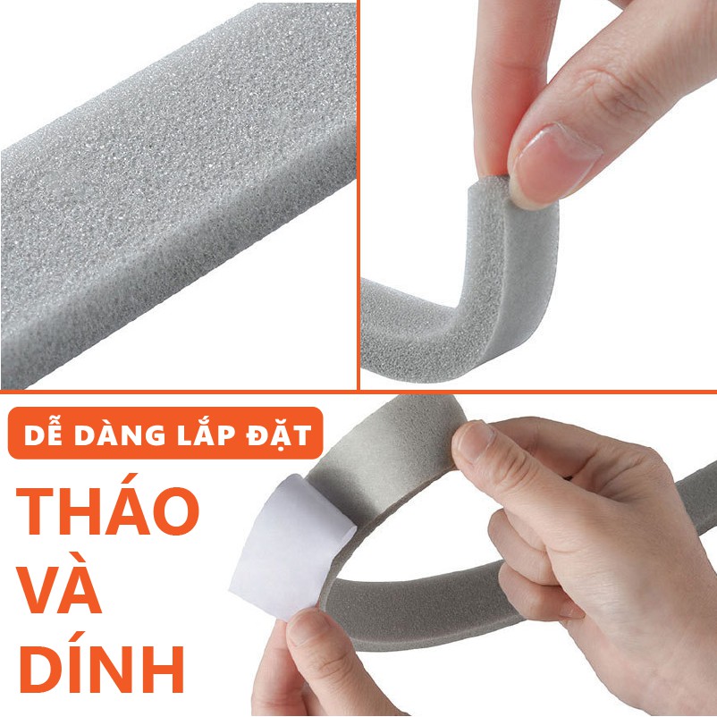 Nẹp xốp cách âm cách nhiệt  Ron xốp chống côn trùng NANORON chống bụi lắp đặt ở cửa đi cửa sổ