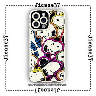 Ốp lưng iphone và samsung xiaomi oppo cạnh vuông Jicase Snoopy Dog hiphop