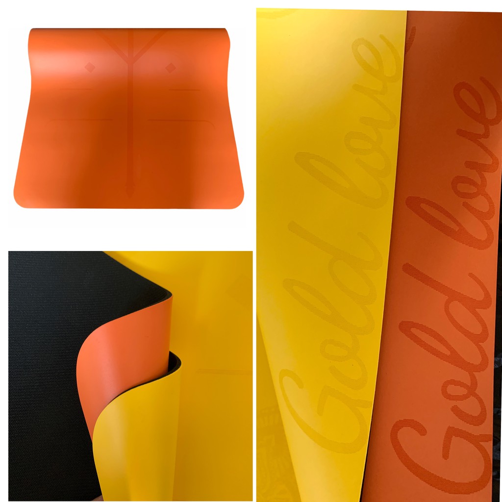 Thảm tập Yoga - Gym  PU định tuyến Goldlove 5mm siêu bám , chống trơn, bền đẹp