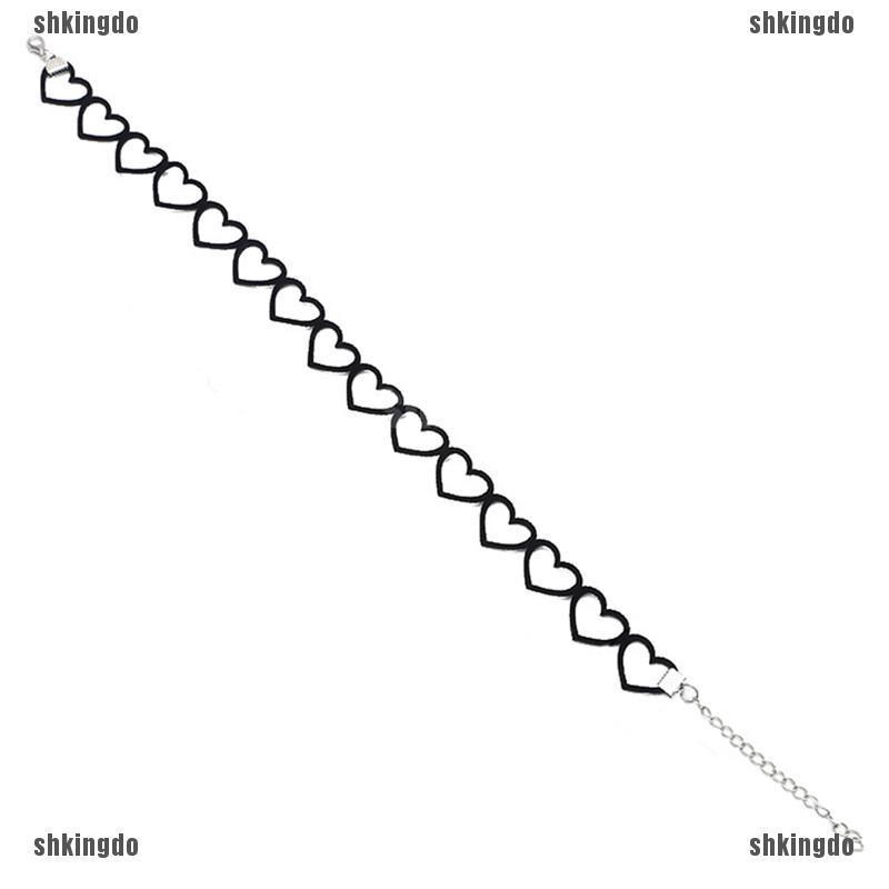 Vòng Cổ Choker Nhung Hình Trái Tim Phong Cách Gothic Cổ Điển