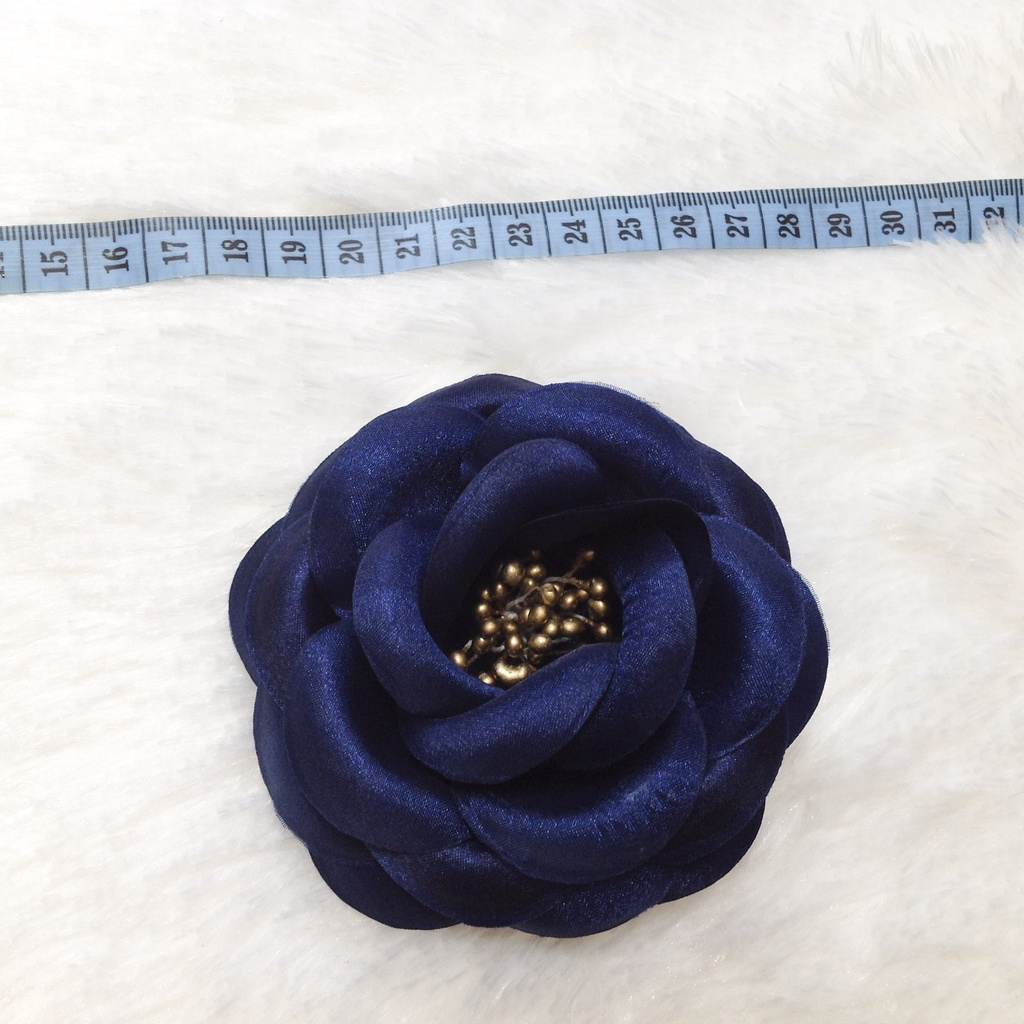 Bông voan hoa hồng mẫu đơn vải nhiều màu cài áo kết đính váy đầm vest sang trọng