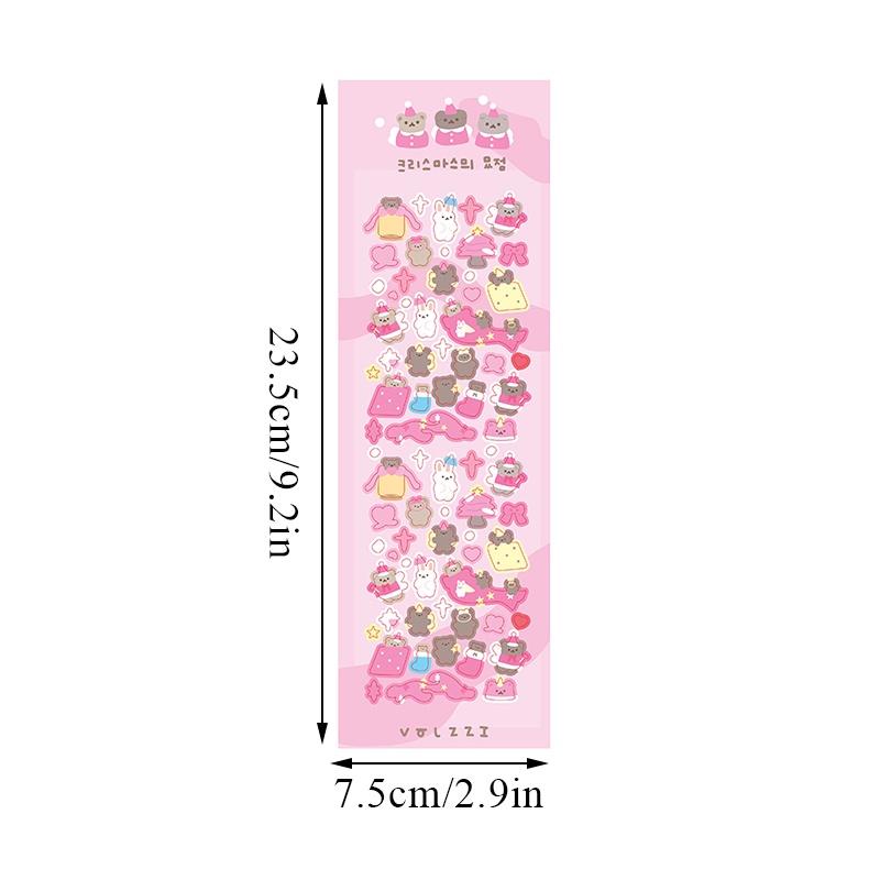 Sticker Dán Trang Trí Hình Gấu Hoạt Hình Lấp Lánh Đáng Yêu