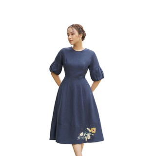 OLV - Đầm thêu Aquamarine Peasant Embro