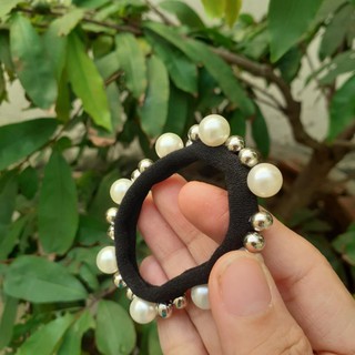Dây cột tóc thời trang đính hạt (Ảnh thật)