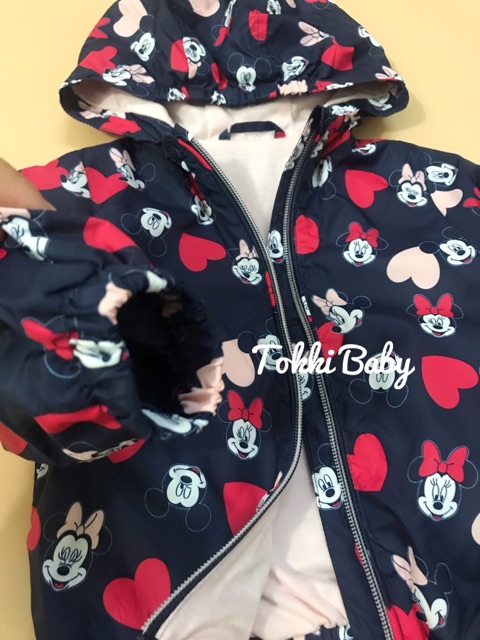 Áo gió 2 lớp hình Mickey cho bé gái dư xịn