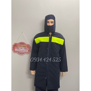 Quần Áo bảo hộ măng tô dùng trong kho đông lạnh có phản quang.