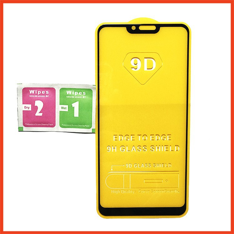 Kính cường lực Realme 2/3/5/5s/5 Pro/5i/ 6/ 6 Pro/ 6s/6i 9D Full màn hình (Tặng kèm Bộ Giấy Lau 1/2)