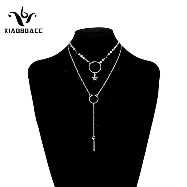 XiaoboACC Dây Chuyền Đính Đá Ánh Nhũ Lấp Lánh Và Tinh Tế