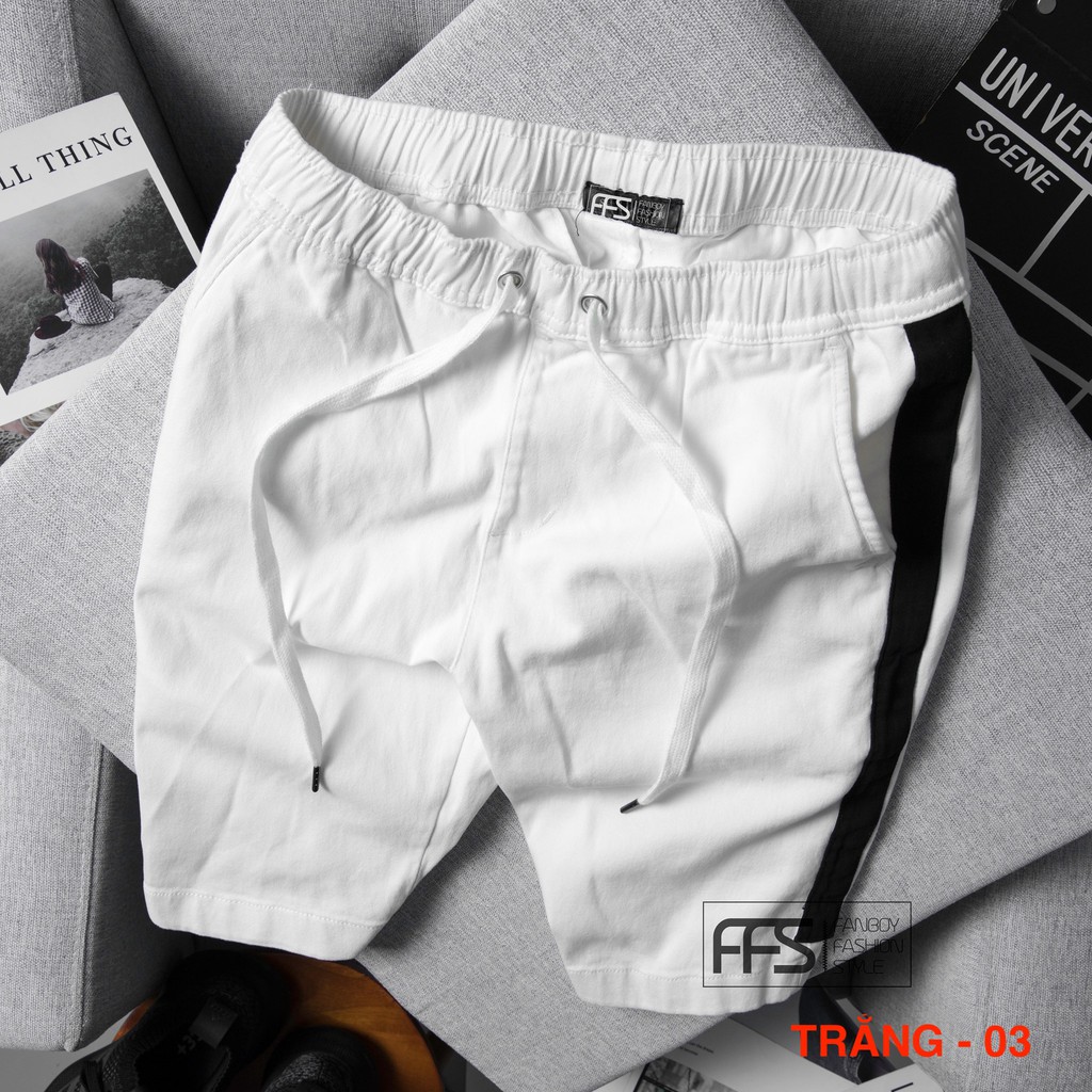 Quần kaki lưng thun phối viền co giãn 4 chiều Trắng QKK02 - Mengo