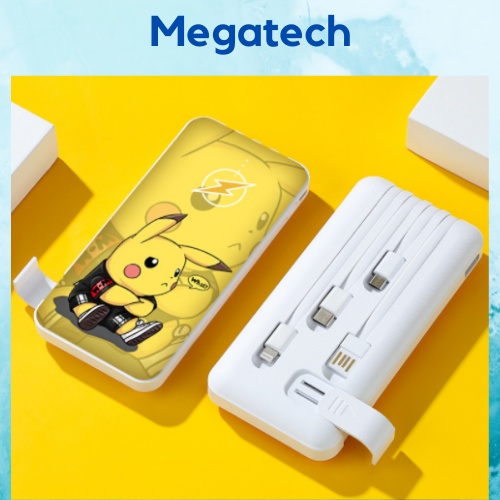 Sạc dự phòng 20000mah hỗ trợ 4 cổng sạc Type-C, Micro, USB, Lightning - Pin dự phòng 20000mah sạc nhanh 3.0 cute