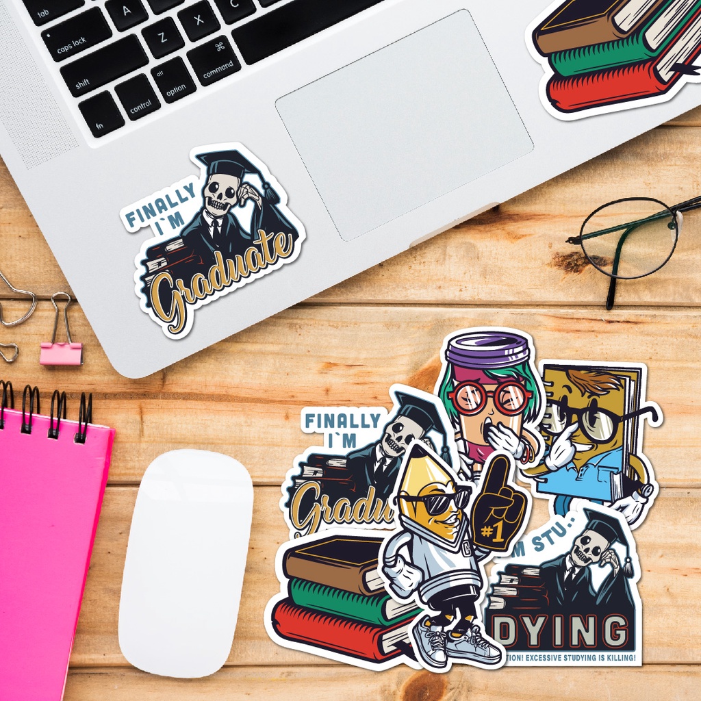 STICKER LẺ - Sticker Study dán mũ bảo hiểm, laptop, điện thoại, vali. MSP: SS13