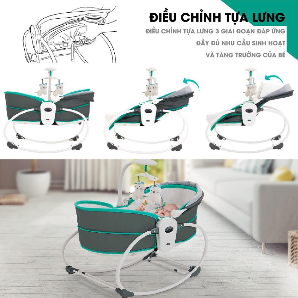 [Sỉ/Lẻ] Nôi rung kiêm ghế bập bênh 5 in 1 kèm màn chống muỗi Mastela