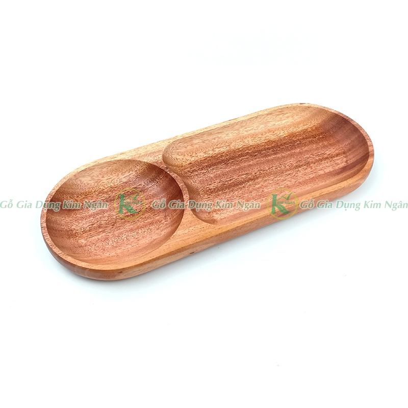 Khay Đĩa Dĩa Oval Bằng Gỗ Tự Nhiên Nguyên Khối, Khay OVal Chén Chấm - CB-KHAYCNOVAL - Gỗ Kim Ngân