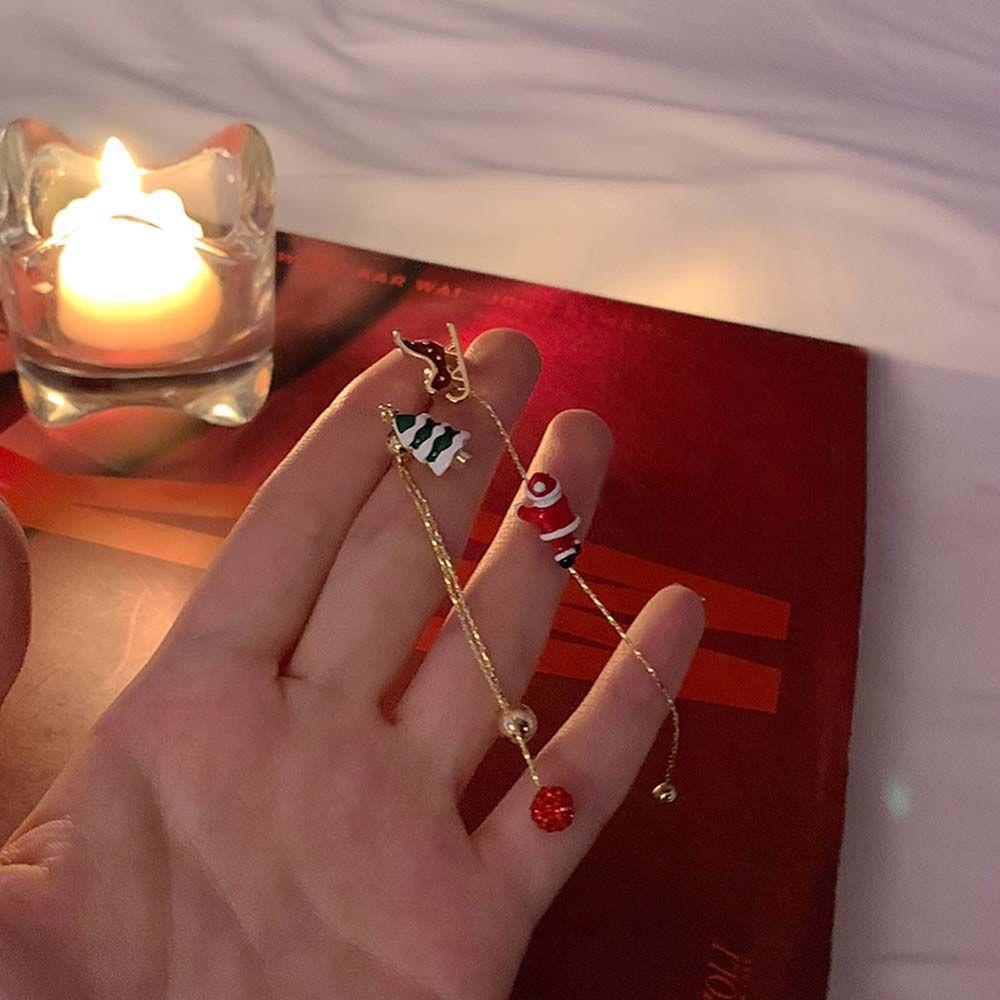 JARRED Bông Tai Hợp Kim Dáng Dài Hình Hoa Tuyết Phối Tua Rua Phong Cách Hàn Quốc Thời Trang