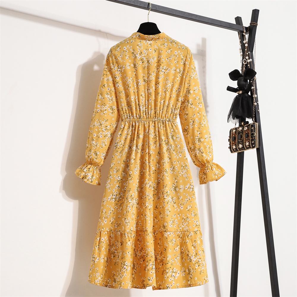 Đầm Midi Chữ A Eo Cao Tay Dài In Họa Tiết Hoa Thời Trang Mùa Hè 4 Phong Cách Mới Cho Nữ
