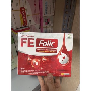 [CHÍNH HÀNG]Viên bổ máu FE FOLIC hộp 100 viên giúp bổ sung sắt II cho cơ thể