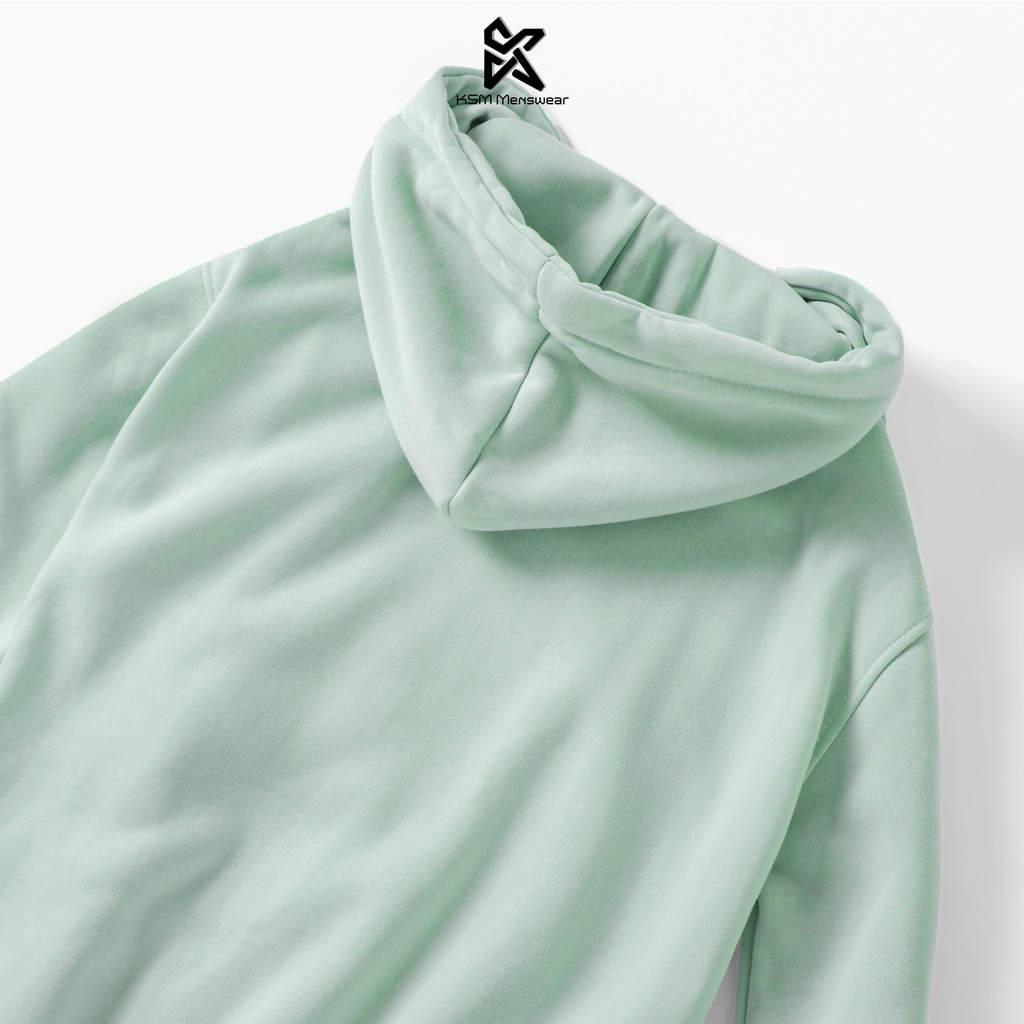 Áo Hoodie Nữ KSM Menswear Vải Nỉ Trơn có dây kéo Phom Rộng UNISEX từ 40kg - 75kg HD901
