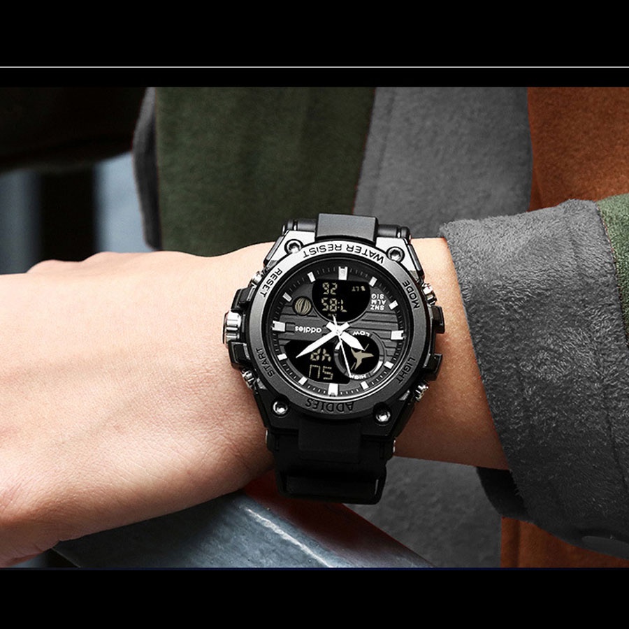 Đồng hồ thời trang nam addies dạ quang, đồng hồ phát sáng đeo tay, đồng hồ thể thao nam chống nước