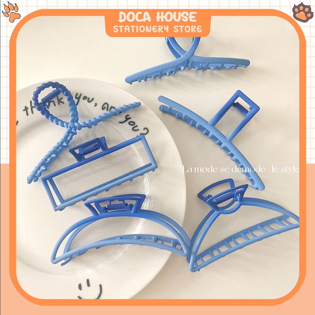 Kẹp Tóc Càng Cua Cỡ Lớn Màu Xanh Dương Ombre Kiểu Hàn Quốc Xinh Xắn Cho Nữ