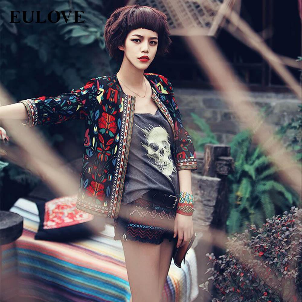 Áo Khoác Nữ Dáng Ôm Tay Lửng Họa Tiết Hoa Phong Cách Vintage | BigBuy360 - bigbuy360.vn