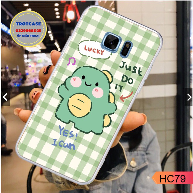 Ốp lưng Samsung Note Fe/S6/S6 edge /S7/S7 edge- ố dẻo in hình thỏ xanh và khủng long xanh siêu dễ thương