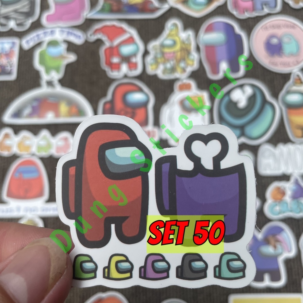 Set 50 sticker graffiti Among Us dán trang trí không thấm nước