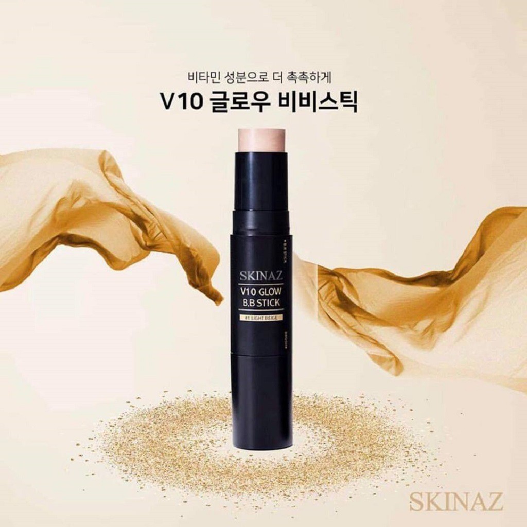 Kem Nền Kết Hợp Cọ Trang Điểm V10 Glow B.B Stick Skinaz