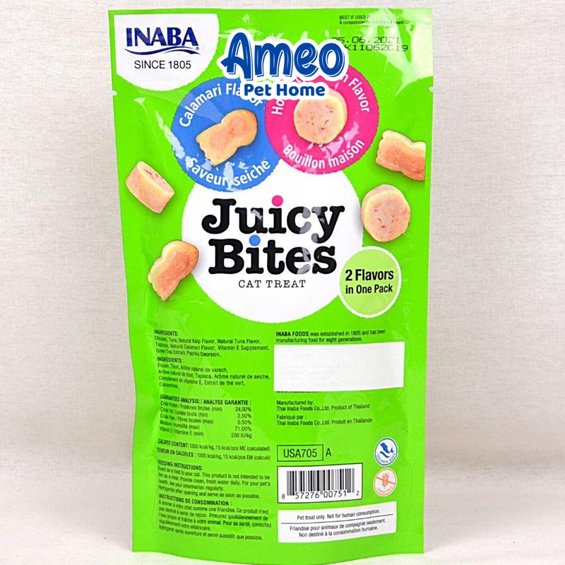 Inaba Juicy Bites cat treat, bánh thưởng mềm bổ sung dinh dưỡng cho mèo, snack thưởng juicybites