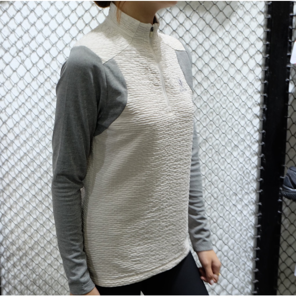 Áo thun dài tay, thể thao nữ Zip 1/4 Black Yak KYLET