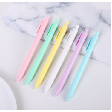 Bút bi bấm vỏ màu macaron tuỳ chọn dễ thương ngòi 0.5mm mực đen bút gel - MyNa Mart