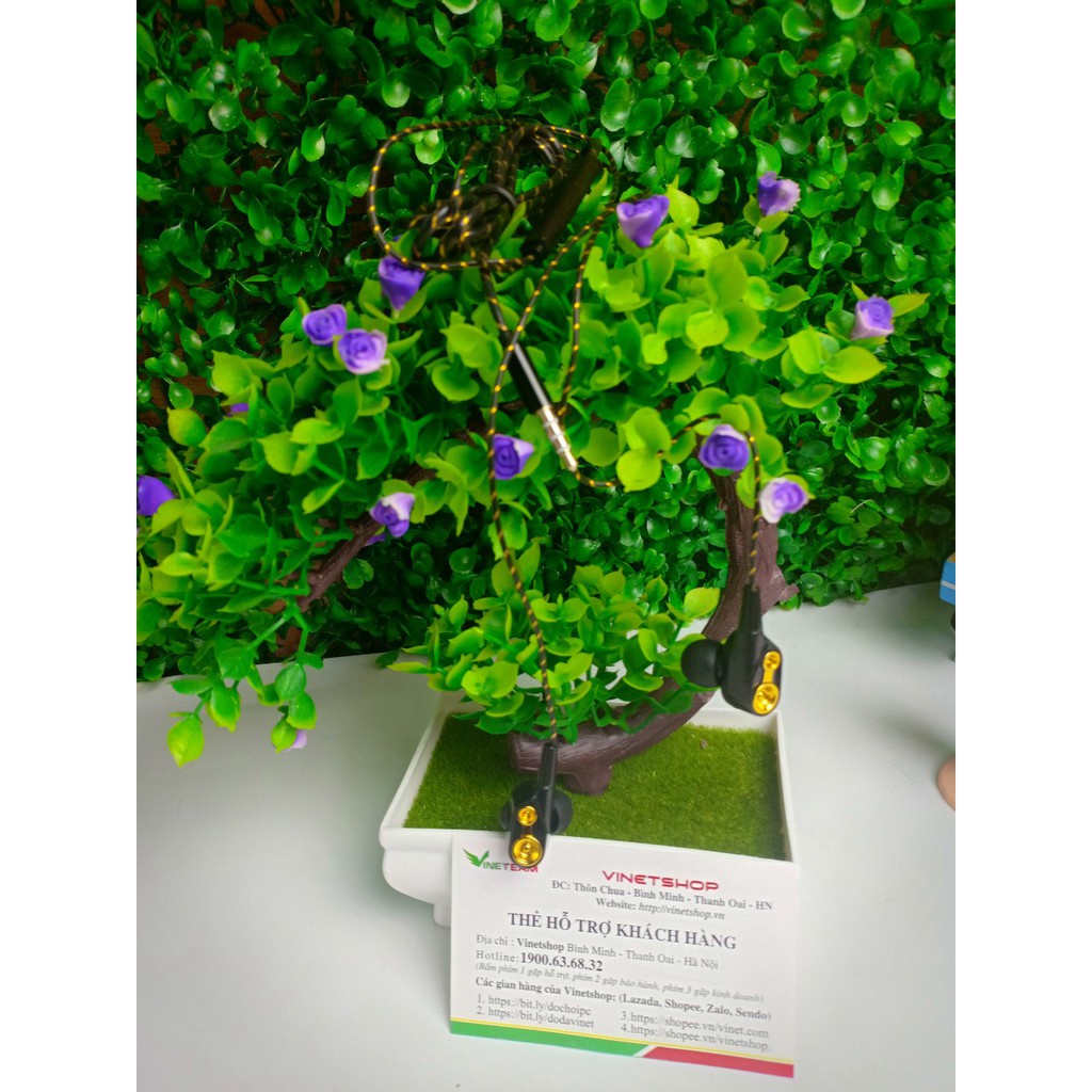 Tai nghe HiFi lõi kép 4 sợi cuốn loa mini  bass siêu trầm cho điện thoại jack cắm 3.5 -dc3530