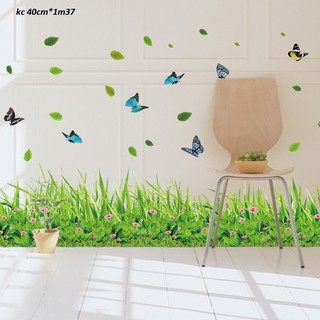 Decal dán tường hàng rào xanh