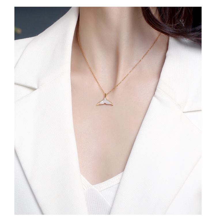 Dây chuyền vòng cổ nữ titan đuôi cá X7-102 - CAM KẾT KHÔNG GỈ, KHÔNG BAY MÀU - BẢO HÀNH 12 THÁNG