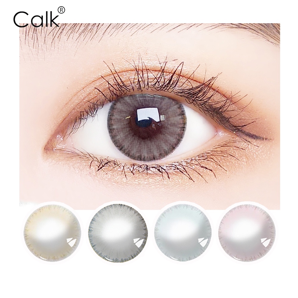 Set 2 Kính Áp Tròng Calk Màu Băng Lạnh Sử Dụng Trong 1 Năm 0.00 Độ