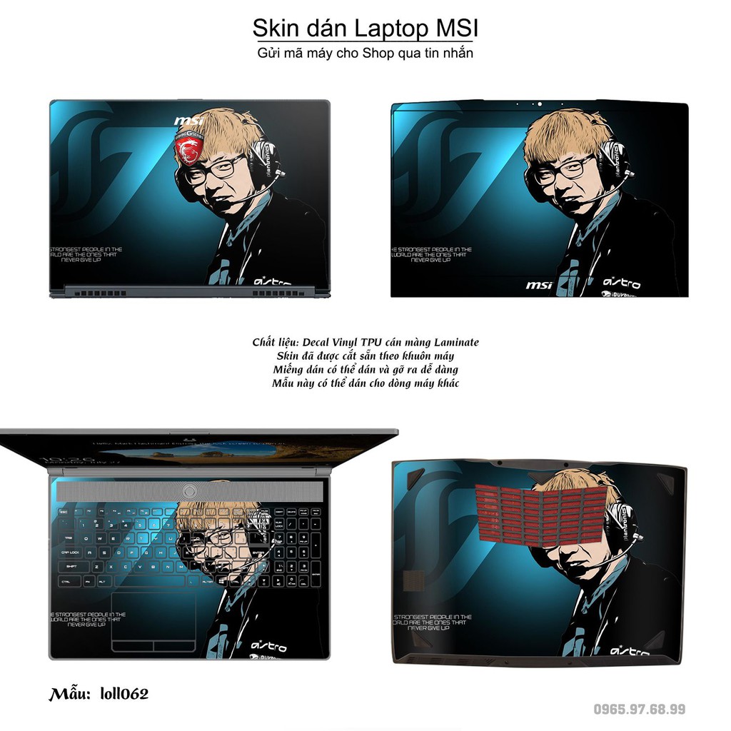 Skin dán Laptop MSI in hình Liên Minh Huyền Thoại nhiều mẫu 8 (inbox mã máy cho Shop)