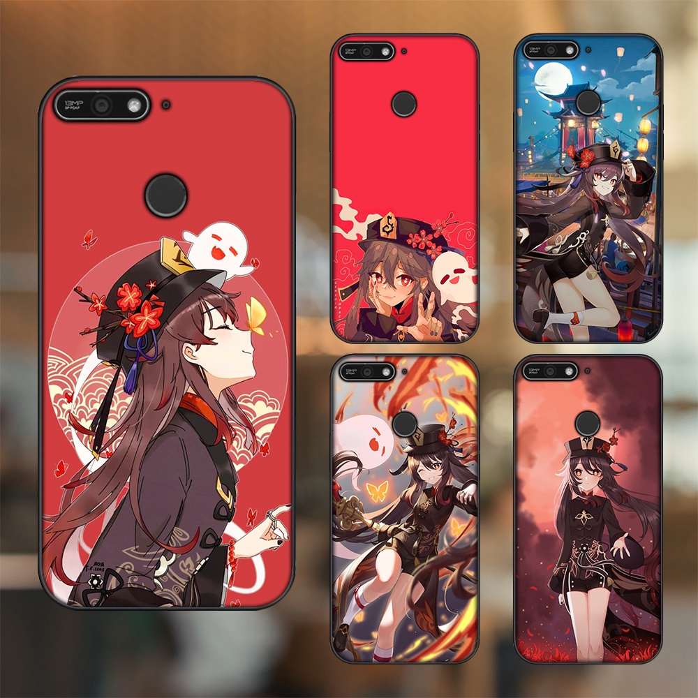 Ốp lưng Huawei Y6 Prime viền đen in hình Hutao Genshin Impact