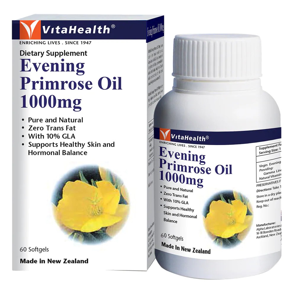 Viên Uống Đẹp Da Tinh Dầu Hoa Anh Thảo Vitahealth Evening Primrose Oil New Zealand 1000Mg (60 vien)