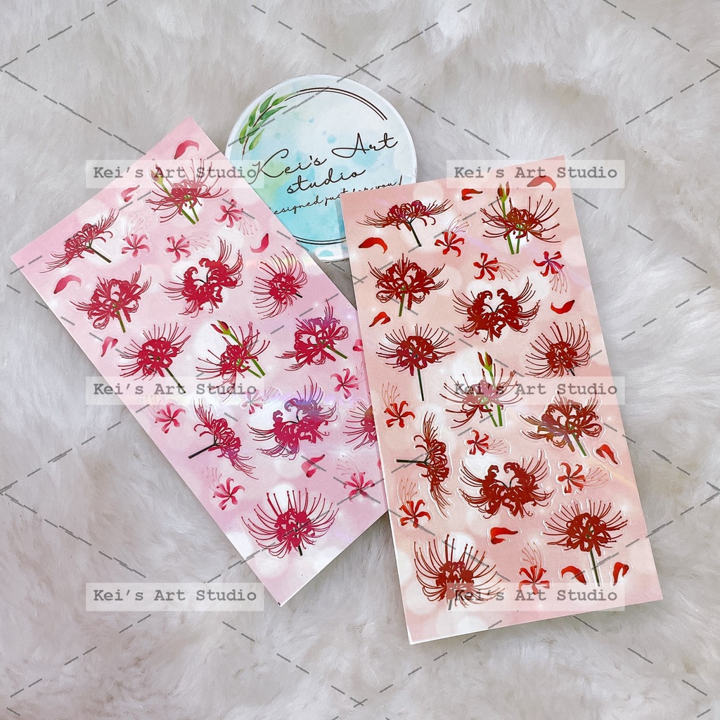 Mẫu hoa bỉ ngạn, trung quốc, nhiều màu, cán hologram