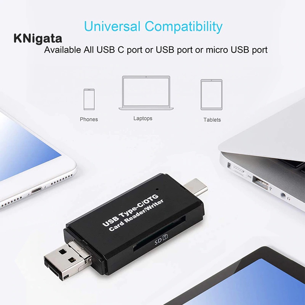Đầu Đọc Thẻ Nhớ 3 Trong 1 Cổng Micro Usb Otg Tf / Micro-Sd Tốc Độ Cao | BigBuy360 - bigbuy360.vn