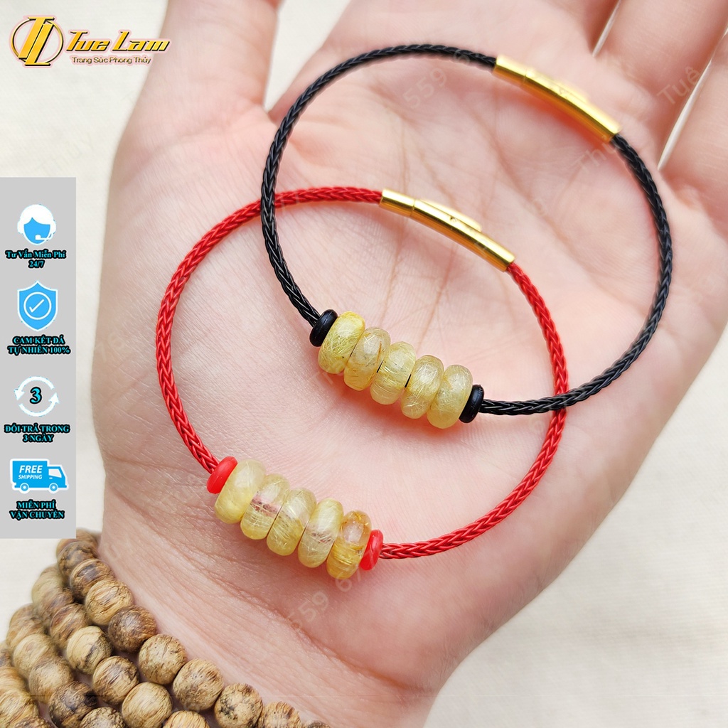 Vòng tay ngũ điếu tài lộc tóc màu vàng thu hút tài lộc may mắn - Tuệ Lâm