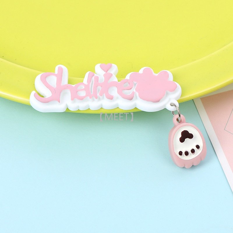 [Met] Gói 1 Tấm Nhựa Resin Hình Chữ Cái DIY Dễ Thương Dùng Làm Trang Sức