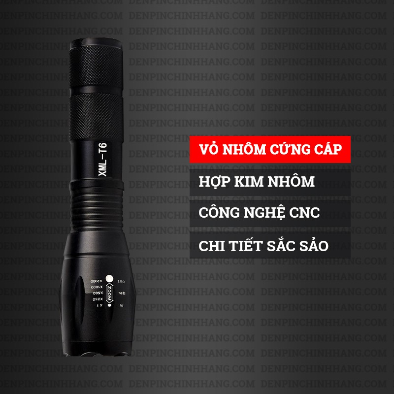 Đèn pin siêu sáng Ultrafire XML T6 - Phiên bản mới