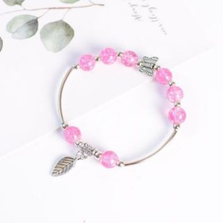 Vòng tay Phú Quý pha lê nhiều màu 2 chi tiết bạc M200